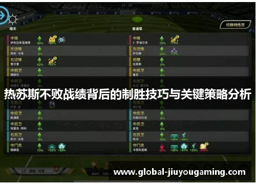 热苏斯不败战绩背后的制胜技巧与关键策略分析